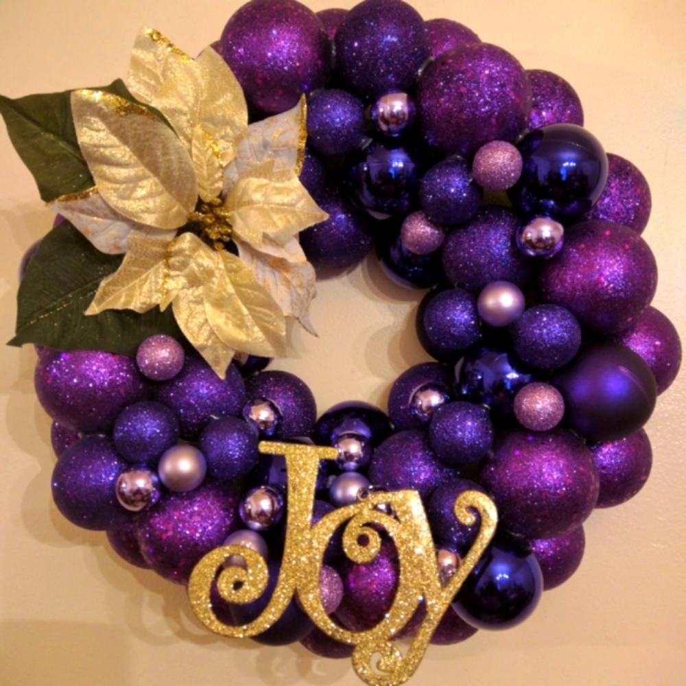 Handmade holiday bulb wreath